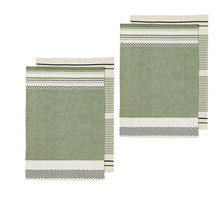 Ladelle Intrinsic Set of 4 Cotton Kitchen Towels Bold Green Home & Garden Kings Warehouse 