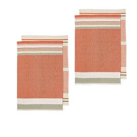 Ladelle Intrinsic Set of 4 Cotton Kitchen Towels Bold Rust Home & Garden Kings Warehouse 