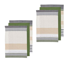 Ladelle Intrinsic Set of 6 Cotton Kitchen Towels Green Home & Garden Kings Warehouse 