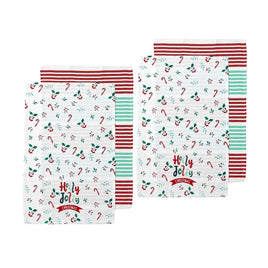 Ladelle Joyful Holly Jolly Christmas Set of 4 Cotton Kitchen Towels 45 x 70 cm Home & Garden Kings Warehouse 