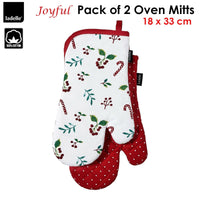 Ladelle Joyful Red Set of 2 Oven Mitts 18 x 33 cm Home & Garden Kings Warehouse 