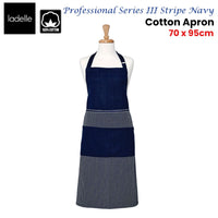 Ladelle Professional Series Stripe Navy Cotton Apron 70 x 95 cm Home & Garden Kings Warehouse 