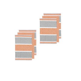 Ladelle Revive Block Woven Set of 6 Cotton Kitchen Towels Coral Home & Garden Kings Warehouse 