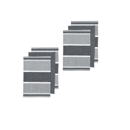 Ladelle Revive Block Woven Set of 6 Cotton Kitchen Towels Grey Home & Garden Kings Warehouse 