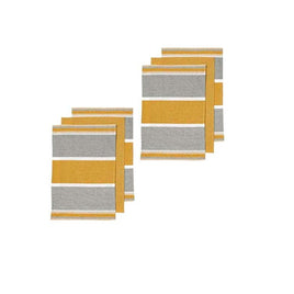 Ladelle Revive Block Woven Set of 6 Cotton Kitchen Towels Yellow Home & Garden Kings Warehouse 