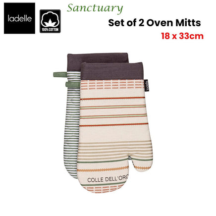 Ladelle Sanctuary Cream Set of 2 Oven Mitts 18 x 33 cm Home & Garden Kings Warehouse 