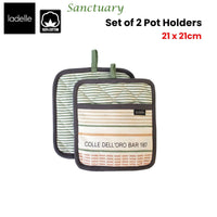 Ladelle Sanctuary Cream Set of 2 Pot Holders 21 x 21 cm Home & Garden Kings Warehouse 