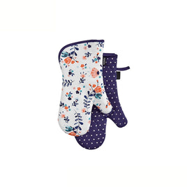 Ladelle Set of 2 - Aimer La Vie Kitchen / BBQ Cotton Oven Mitts Home & Garden Kings Warehouse 