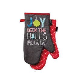 Ladelle Set of 2 - Be Merry Kitchen / BBQ Oven Mitt Home & Garden Kings Warehouse 
