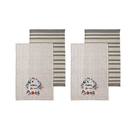 Ladelle Set of 4 Aimer La Vie Kitchen / Cleaning 100% Cotton Tea Towels Home & Garden Kings Warehouse 