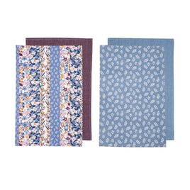 Ladelle Set of 4 Homespun Cotton Kitchen Tea Towels 50 x 70 cm Mix Home & Garden Kings Warehouse 