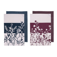 Ladelle Set of 4 Homespun Flower Cotton Kitchen Tea Towels 50 x 70 cm Mix Home & Garden Kings Warehouse 