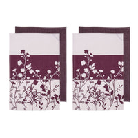 Ladelle Set of 4 Homespun Flower Cotton Kitchen Tea Towels 50 x 70 cm Mulberry Home & Garden Kings Warehouse 