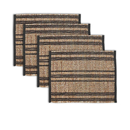 Ladelle Set of 4 Loma Woven Table Placemats Black Home & Garden Kings Warehouse 