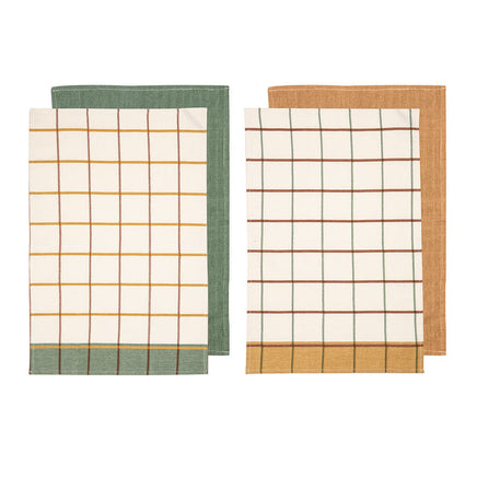 Ladelle Set of 4 Retreat Cotton Kitchen Tea Towels 50 x 70 cm Mix Home & Garden Kings Warehouse 