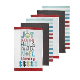 Ladelle Set of 6 Be Merry Kitchen Kitchen / Cleaning 100% Cotton Tea Towels Home & Garden Kings Warehouse 
