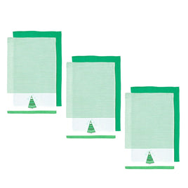 Ladelle Set of 6 Christmas Xmas Festival Joyful Icons Cotton Tea Towels Christmas Tree Home & Garden Kings Warehouse 