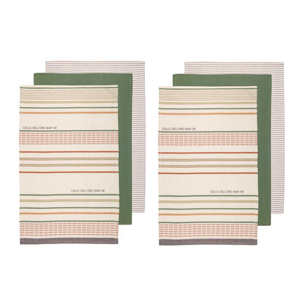 Ladelle Set of 6 Sanctuary Cotton Kitchen Tea Towels 50 x 70 cm Green Home & Garden Kings Warehouse 