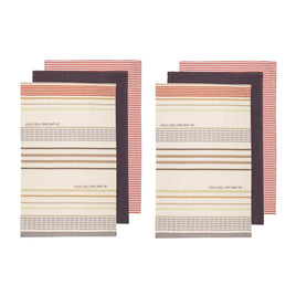Ladelle Set of 6 Sanctuary Cotton Kitchen Tea Towels 50 x 70 cm Rust Home & Garden Kings Warehouse 
