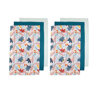 Ladelle Set of 6 Zest Bright Cotton Kitchen Tea Towels 50 x 70 cm Leaves Home & Garden Kings Warehouse 