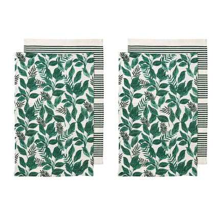 Ladelle Tierra Set of 4 Cotton Kitchen Towels Green Home & Garden Kings Warehouse 