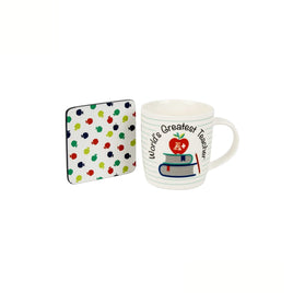 Ladelle World's Greatest Teacher Mug & Coaster Home & Garden Kings Warehouse 