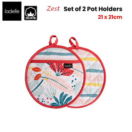 Ladelle Zest Set of 2 Pot Holders 21 x 21 cm Home & Garden Kings Warehouse 