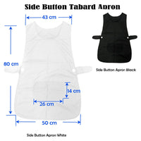 Ladies Women Side Button Tabard Apron 50x80 cm White Home & Garden Kings Warehouse 