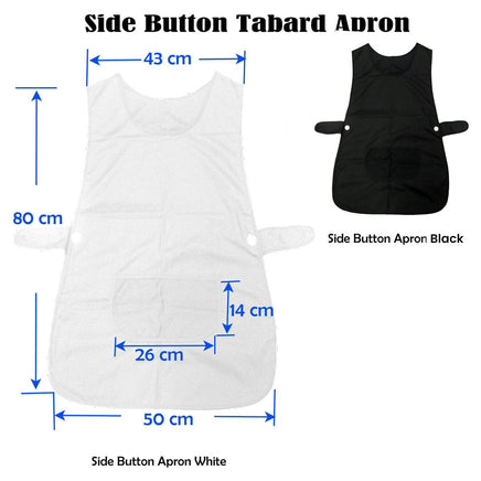 Ladies Women Side Button Tabard Apron 50x80 cm White Home & Garden Kings Warehouse 