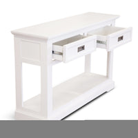 Laelia Console Hallway Entry Table 125cm Solid Acacia Timber Wood Coastal -White living room Kings Warehouse 