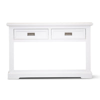 Laelia Console Hallway Entry Table 125cm Solid Acacia Timber Wood Coastal -White living room Kings Warehouse 