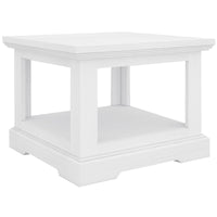 Laelia Lamp Side Table 60cm Solid Acacia Timber Wood Coastal Furniture - White Kings Warehouse 