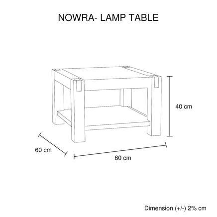 Lamp Table Open Storage Solid Wooden Frame in Classic Oak Colour Furniture Kings Warehouse 