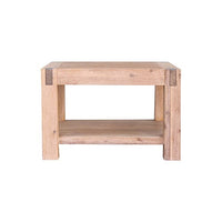 Lamp Table Open Storage Solid Wooden Frame in Classic Oak Colour Furniture Kings Warehouse 