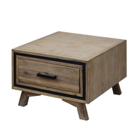 Lamp Table with 1 Storage Drawer Solid Wooden Frame in Silver Brush Colour Furniture Kings Warehouse 