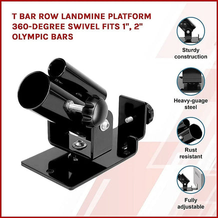 Landmine T Bar Row Platform 360 Degree Swivel for 1 & 2 Inch Bars Olympic Sports & Fitness Kings Warehouse 
