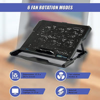 Laptop Cooling Pad with Adjustable Fan Stand – Fits 11" to 17" Notebooks Electronics Kings Warehouse 