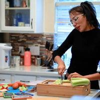 Large Bamboo Cutting Board and 4 Containers with Mobile Holder gift included for Home Kitchen Kings Warehouse 