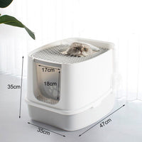 Large Cat Litter Box with Lid, Fully Enclosed Splash-Proof Litter Box Cat Litter Box with scoop cat supplies Kings Warehouse 