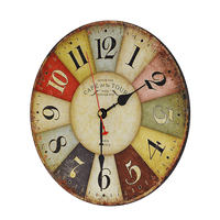 Large Colourful Wall Clock Kitchen Office Retro Timepiece Kings Warehouse 