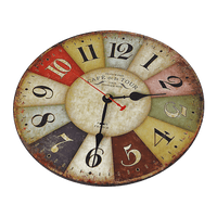 Large Colourful Wall Clock Kitchen Office Retro Timepiece Kings Warehouse 