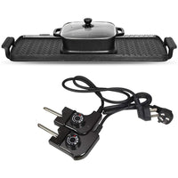 Large Electric Grill Hot Pot Hotpot 2 In 1 Electric Barbecue Non-Stick Pan Grill/Korean BBQ/Shabu Shabu 2200W Kings Warehouse 