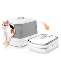 Large Foldable Cat Litter Box Plastic Toilet Easy Cleaning Pet Care Kings Warehouse 