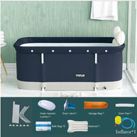 Large Folding Oxfors Bath Sauna Adult Bathtub Barrel SPA Household 2-Person Navy Kings Warehouse 