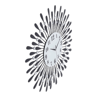 Large Modern 3D Crystal Wall Clock Luxury Art Metal Round Home Decor KingsWarehouse 