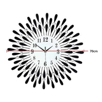 Large Modern 3D Crystal Wall Clock Luxury Art Metal Round Home Decor KingsWarehouse 