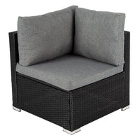 Large Modular Outdoor Ottoman Lounge Set in Black Furniture Kings Warehouse 
