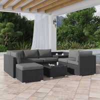 Large Modular Outdoor Ottoman Lounge Set in Black Furniture Kings Warehouse 