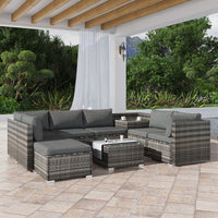 Large Modular Outdoor Ottoman Lounge Set in Grey Furniture Kings Warehouse 