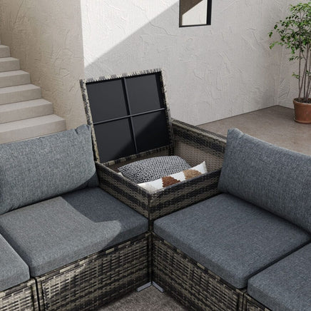 Large Modular Outdoor Ottoman Lounge Set in Grey Furniture Kings Warehouse 